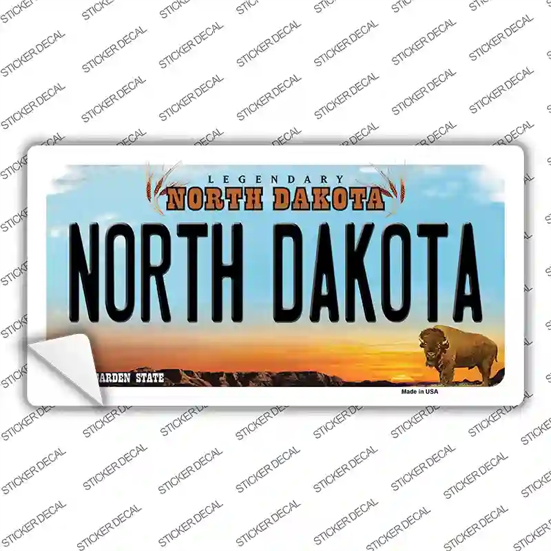 LP-10700s-L North Dakota Background Novelty Sticker Decal, Large