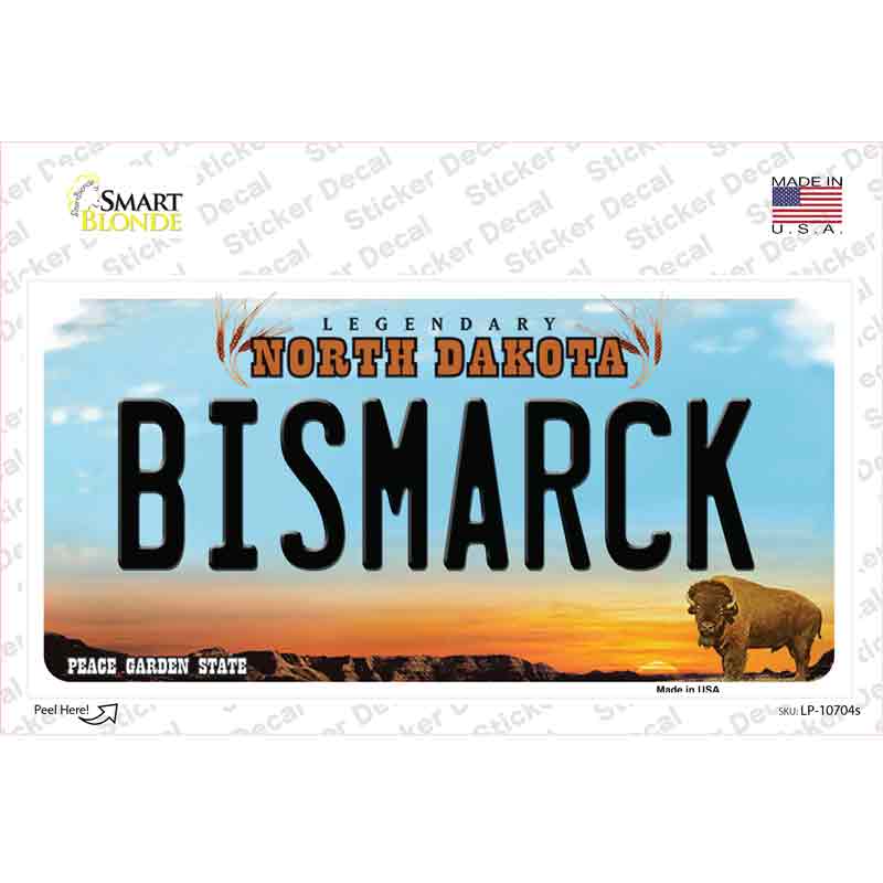 LP-10704s-M Bismarck North Dakota Novelty Sticker Decal, Medium