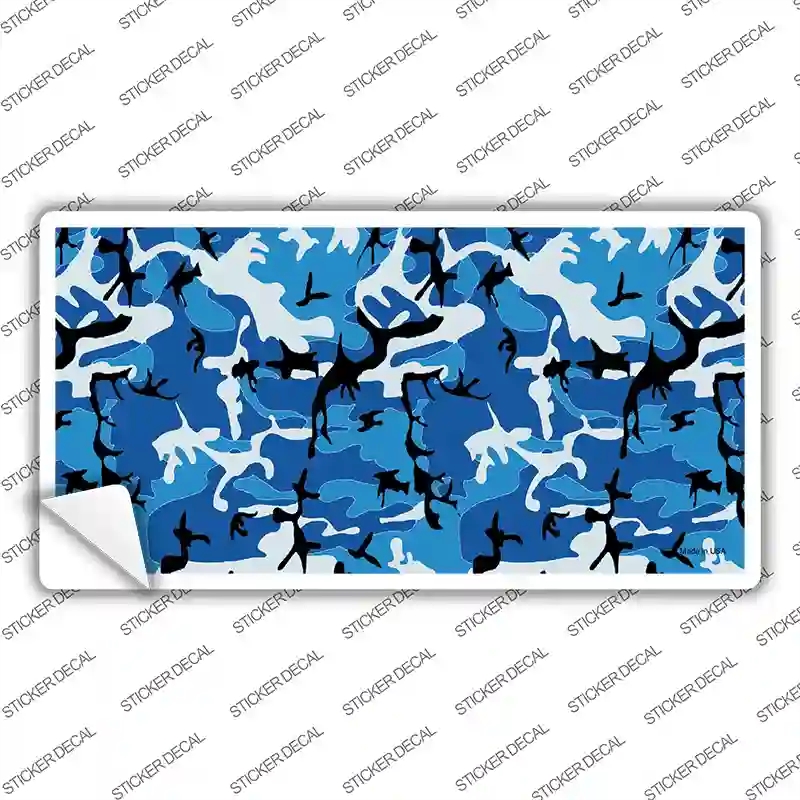 LP-2274s-L Blue Camouflage Novelty Sticker Decal, Large