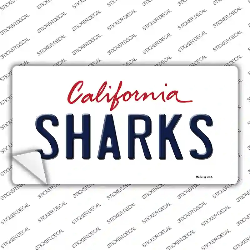 LP-2280s-S Sharks California State Novelty Sticker Decal, Small