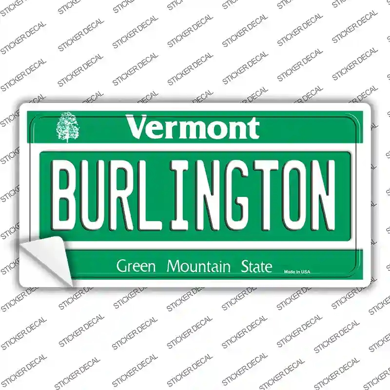 LP-10661s-XL Burlington Vermont Novelty Sticker Decal, Extra Large