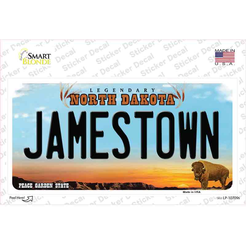 LP-10709s-M Jamestown North Dakota Novelty Sticker Decal, Medium