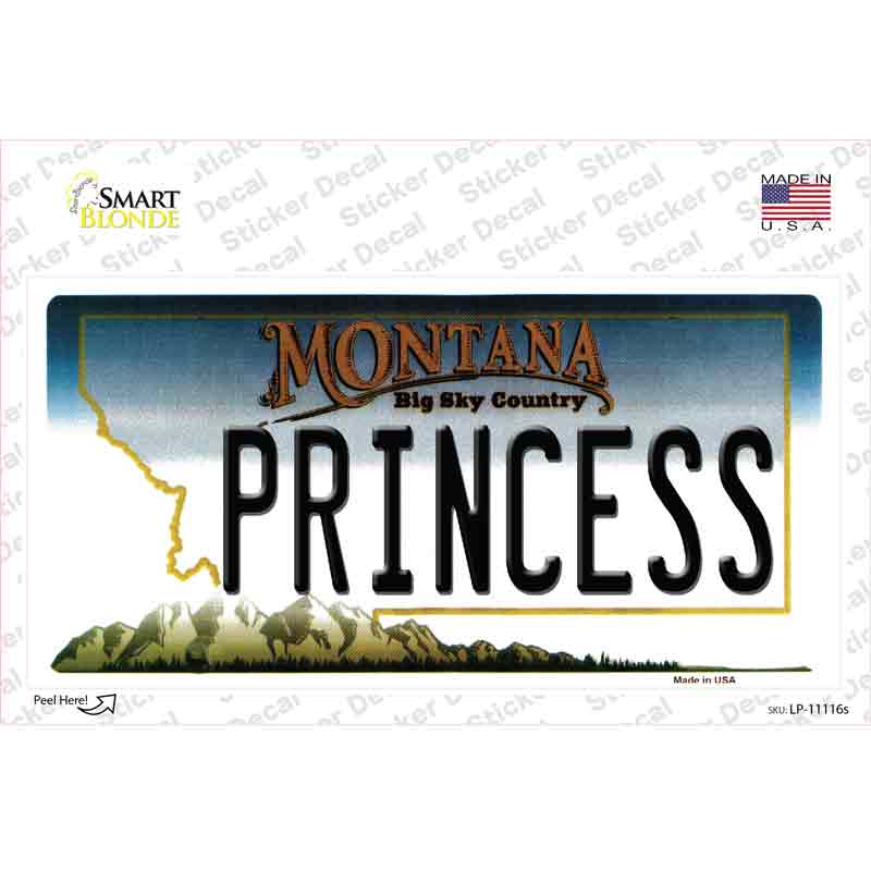 LP-11116s-M Princess Montana State Novelty Sticker Decal, Medium