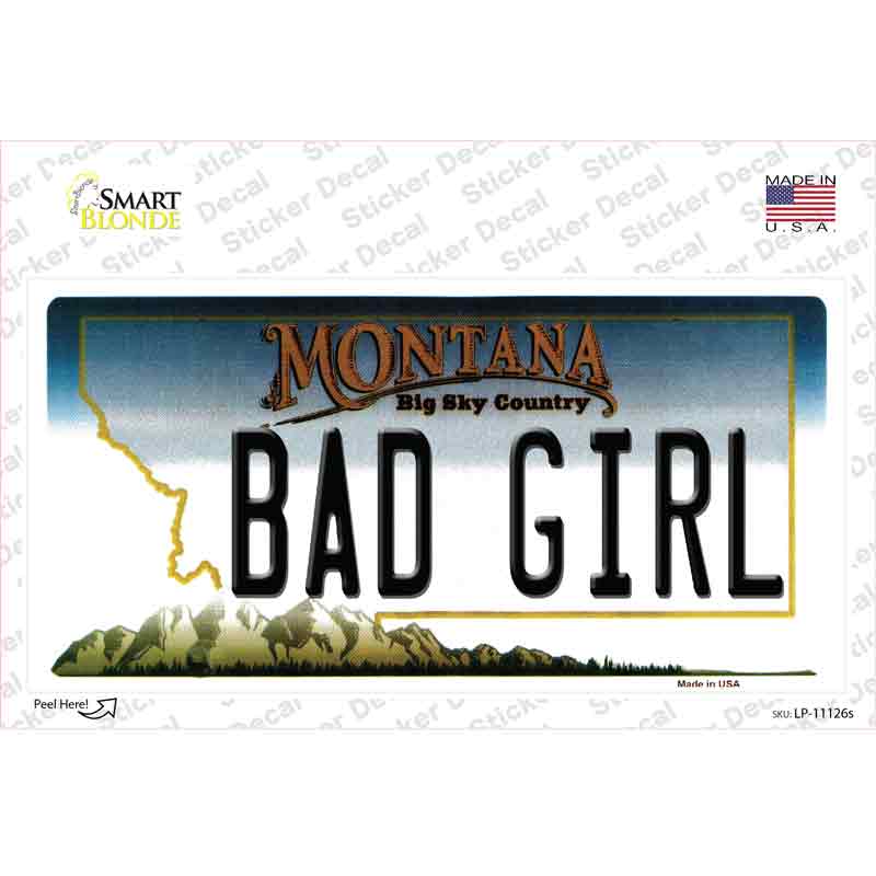 LP-11126s-M Bad Girl Montana State Novelty Sticker Decal, Medium