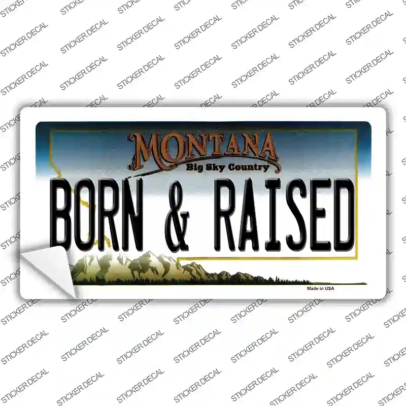 LP-11129s-S Born & Raised Montana State Novelty Sticker Decal, Small