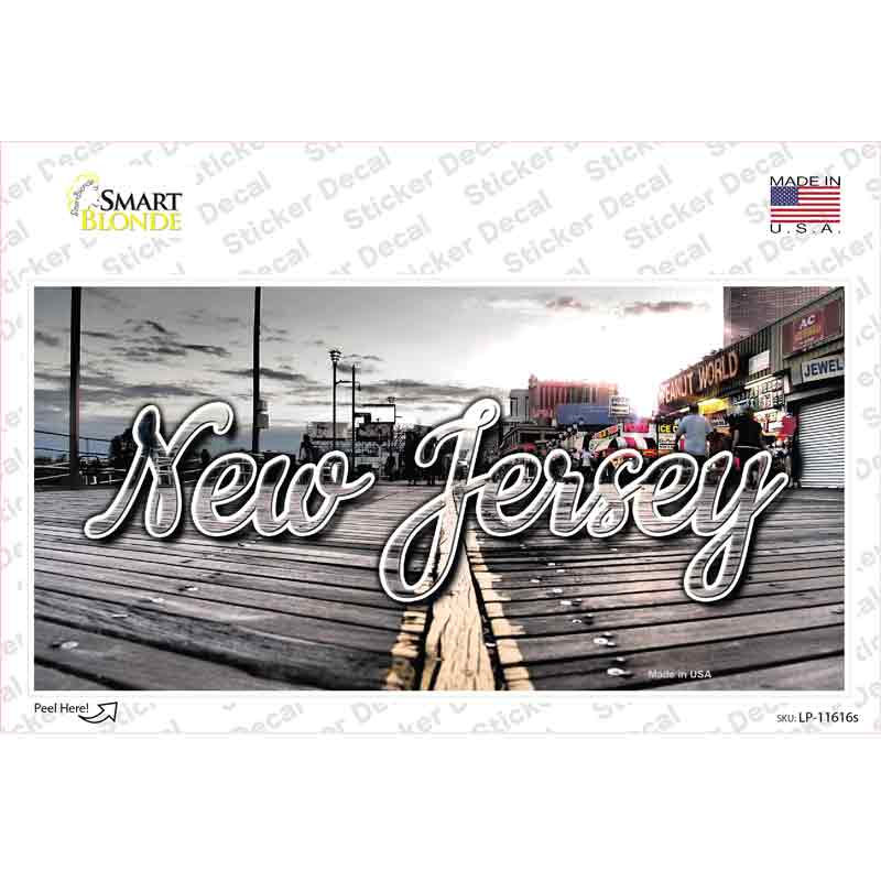 LP-11616s-M   Jersey Boardwalk State Novelty Sticker Decal, Medium