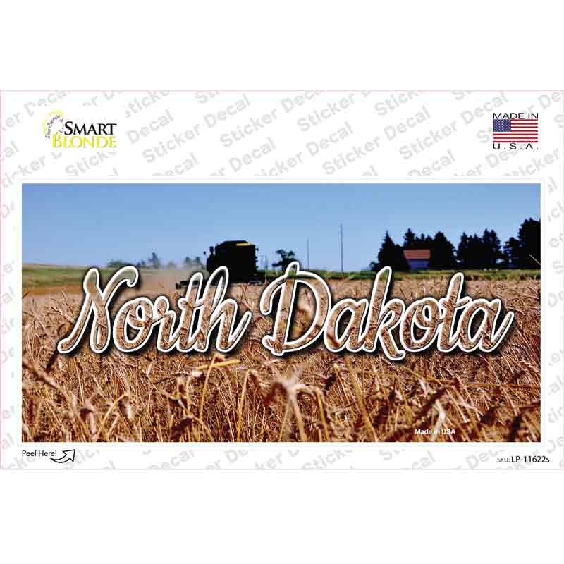 LP-11622s-M North Dakota Wheat Farm State Novelty Sticker Decal, Medium