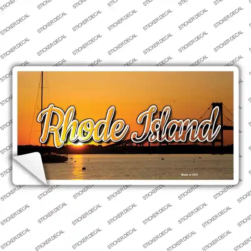 LP-11628s-L Rhode Island River Sunset State Novelty Sticker Decal, Large