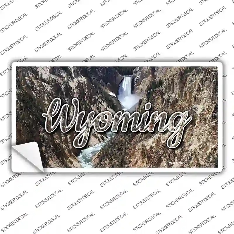 LP-11641s-XL Wyoming Rocky Waterfall State Novelty Sticker Decal, Extra Large