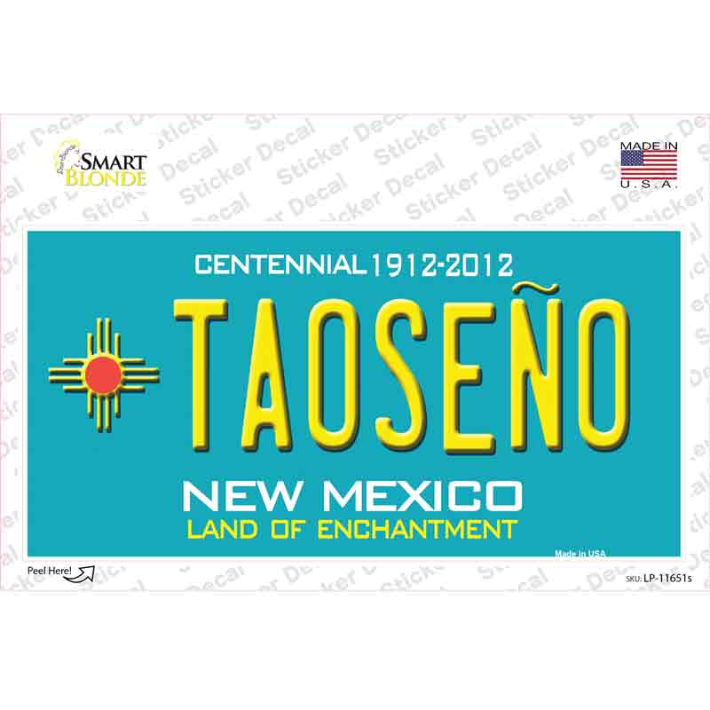 LP-11651s-M Taoseno Teal   Mexico Novelty Sticker Decal, Medium
