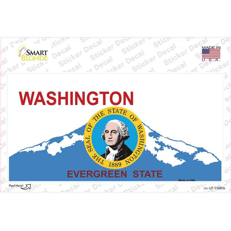 LP-11683s-M Washington Seal & State Novelty Sticker Decal, Medium