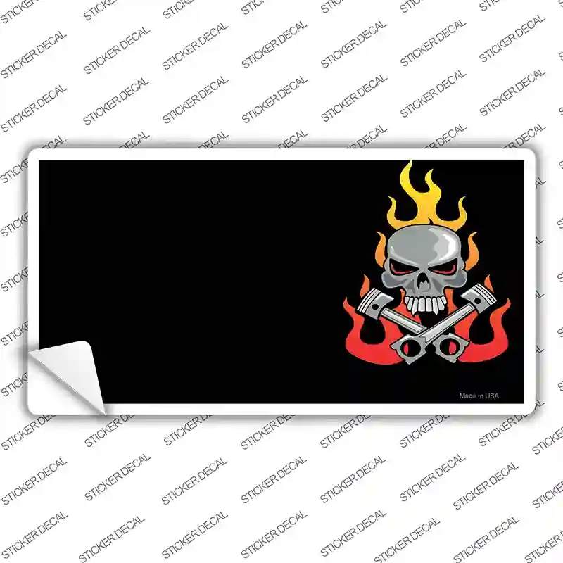 LP-2384s-L Gear Head Skull Offset Novelty Sticker Decal, Large