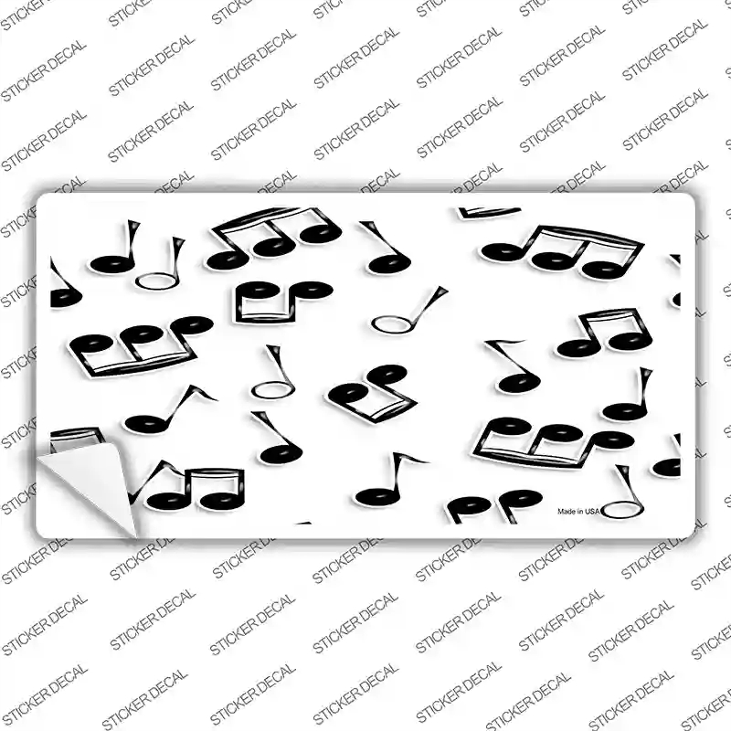 LP-2329s-L Musical Notes Black White Novelty Sticker Decal, Large