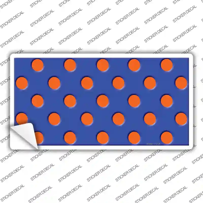 LP-2357s-S Orange Polka Dots Royal Blue Novelty Sticker Decal, Small