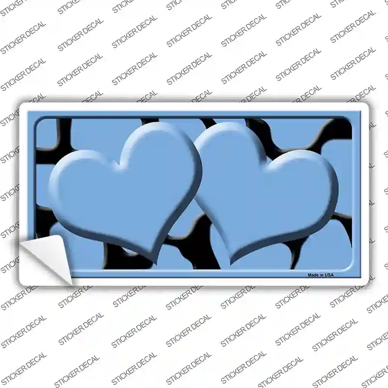 LP-2454s-XL Light Blue Black Giraffe Centered Hearts Novelty Sticker Decal, Extra Large