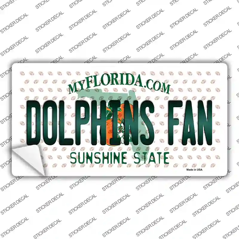LP-10759s-L Dolphins Fan Florida Novelty Sticker Decal, Large