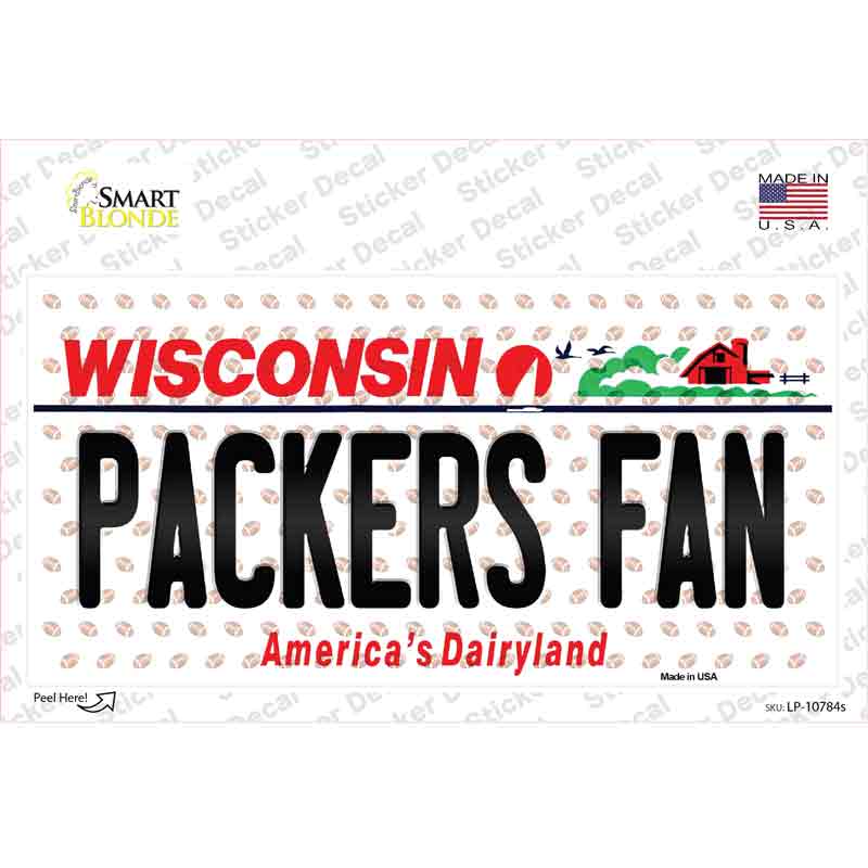 LP-10784s-M Packers Fan Wisconsin Novelty Sticker Decal, Medium