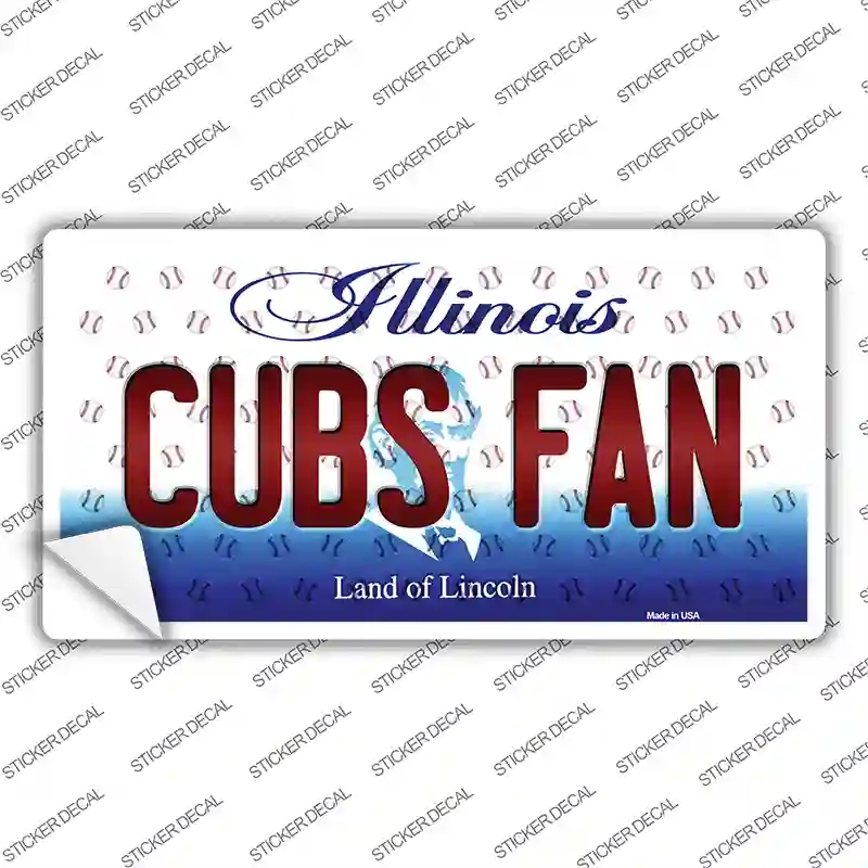 LP-10791s-L Cubs Fan Illinois Novelty Sticker Decal, Large