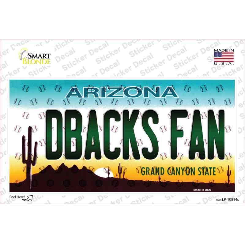 LP-10814s-M Dbacks Fan Arizona Novelty Sticker Decal, Medium