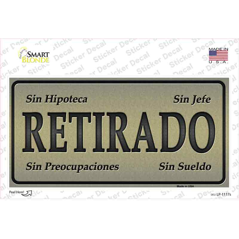 LP-1117s-M Retirado Novelty Sticker Decal, Medium