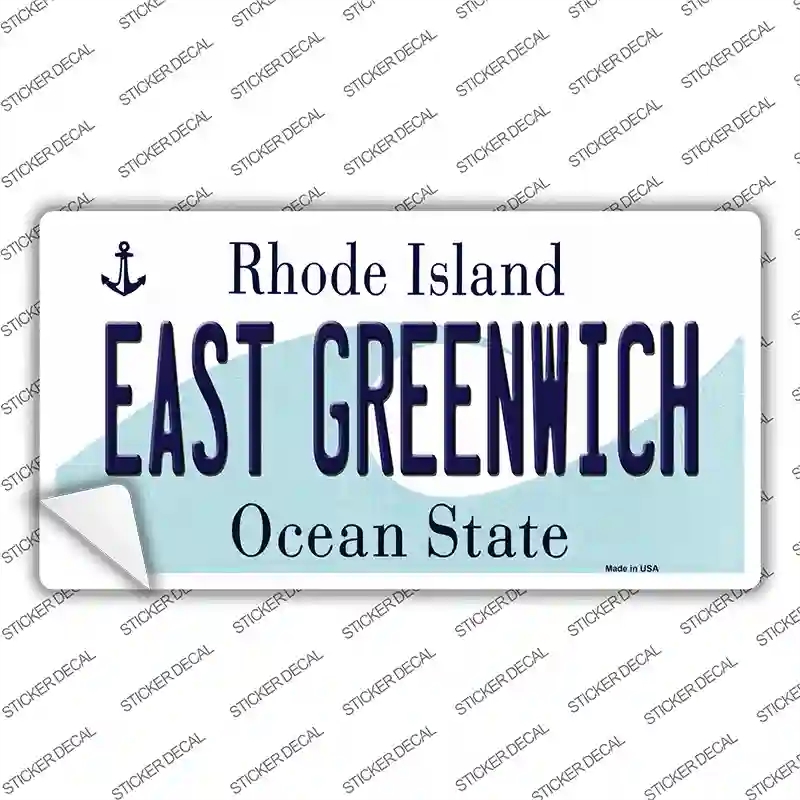 LP-11190s-L East Greenwich Rhode Island State Novelty Sticker Decal, Large