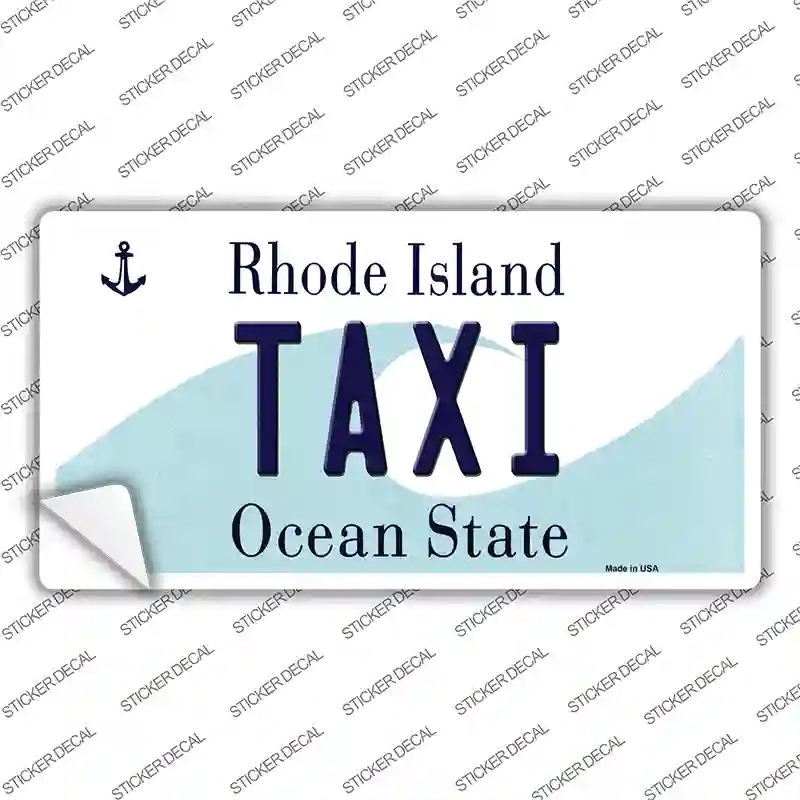 LP-11213s-S Taxi Rhode Island State Novelty Sticker Decal, Small