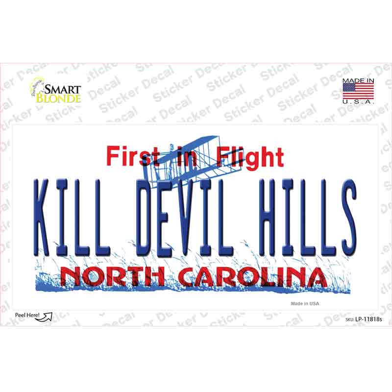 LP-11818s-M Kill Devil Hills North Carolina Novelty Sticker Decal, Medium
