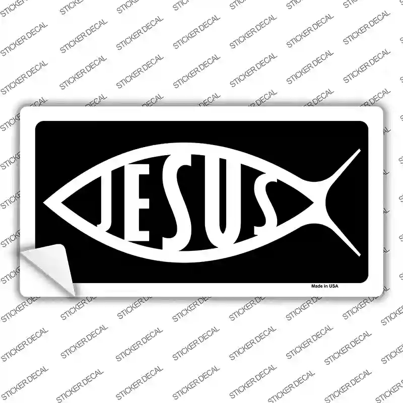LP-243s-L Jesus Fish Vanity Novelty Sticker Decal, Large
