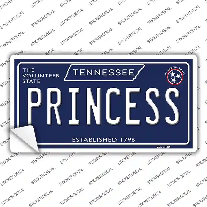 LP-13907s-S Princess Tennessee Blue Novelty Sticker Decal, Small
