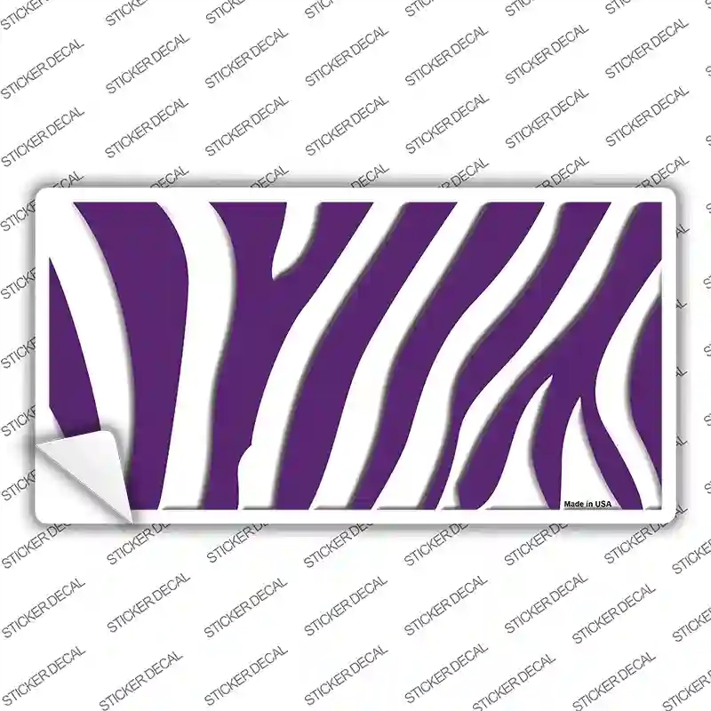 LP-2909s-L Purple White Zebra Novelty Sticker Decal, Large