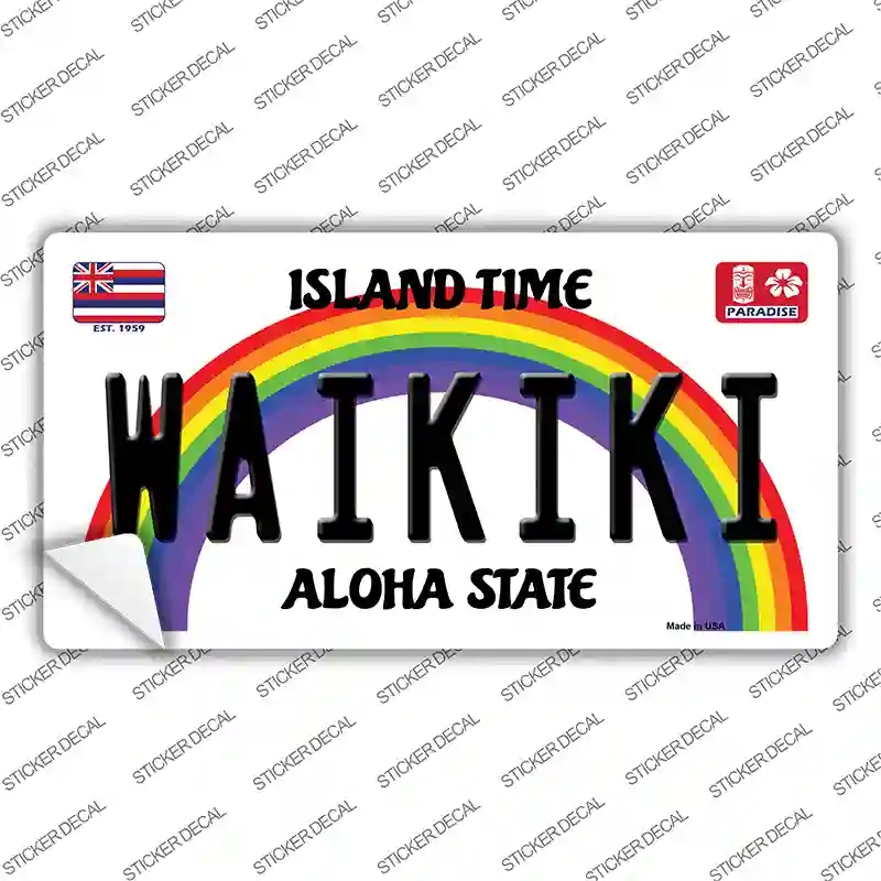 LP-12571s-S Waikiki Hawaii Novelty Sticker Decal, Small