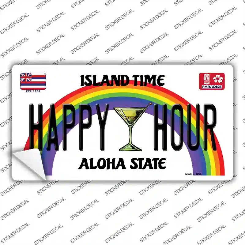 LP-12582s-S Happy Hour Hawaii Novelty Sticker Decal, Small