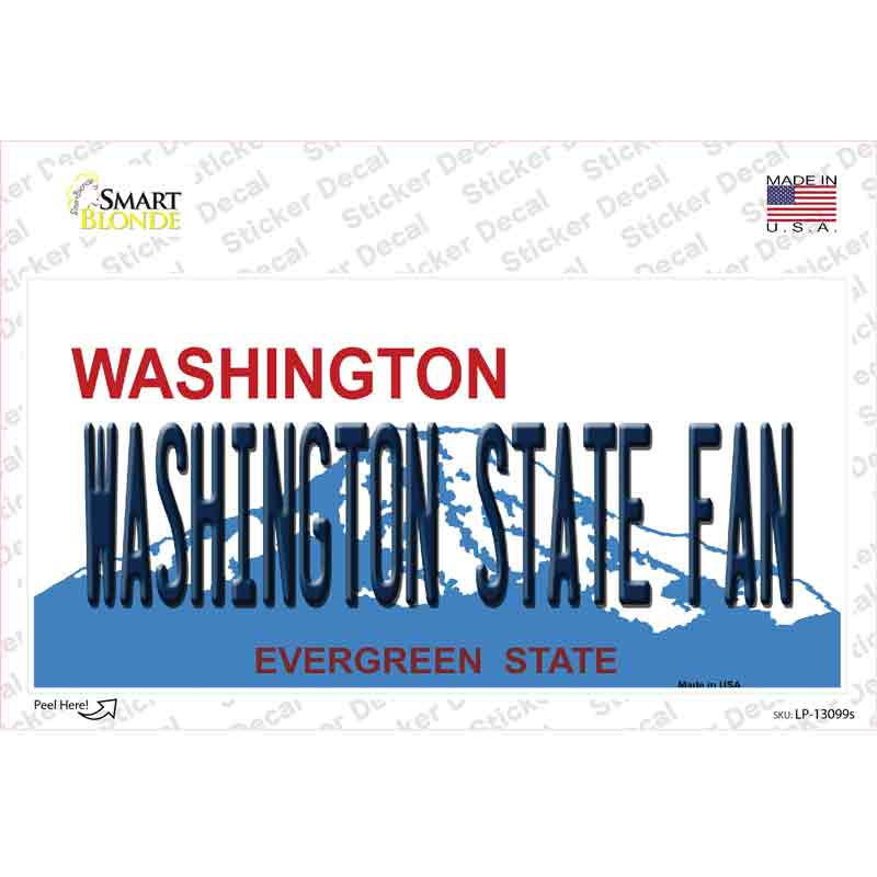 LP-13099s-M Washington State Fan Novelty Sticker Decal, Medium
