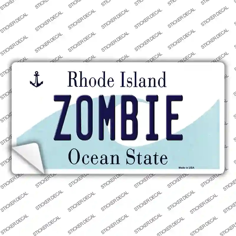 LP-11203s-L Zombie Rhode Island State Novelty Sticker Decal, Large