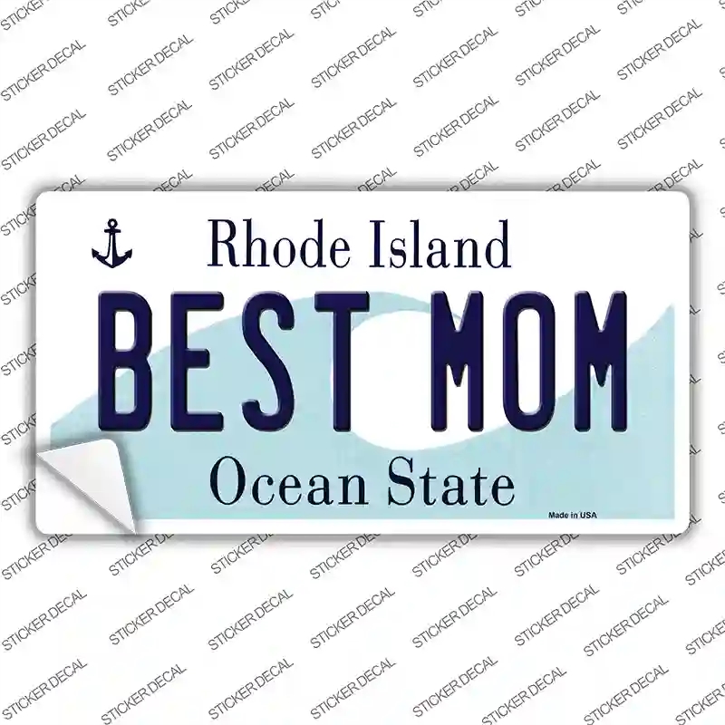LP-11221s-S Best Mom Rhode Island State Novelty Sticker Decal, Small