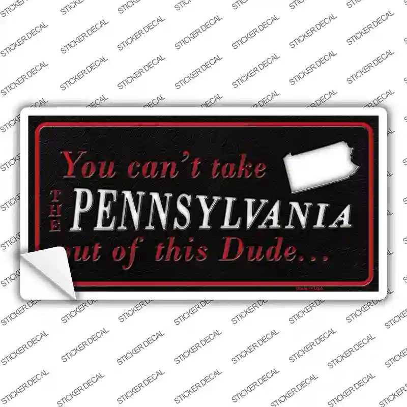 LP-11292s-XL Pennsylvania Dude Novelty Sticker Decal, Extra Large
