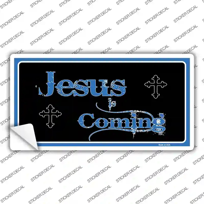 LP-4270s-S Jesus is Coming Blue Novelty Sticker Decal, Small