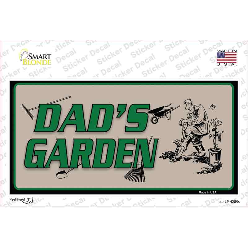 LP-4289s-M Dads Garden Novelty Sticker Decal, Medium