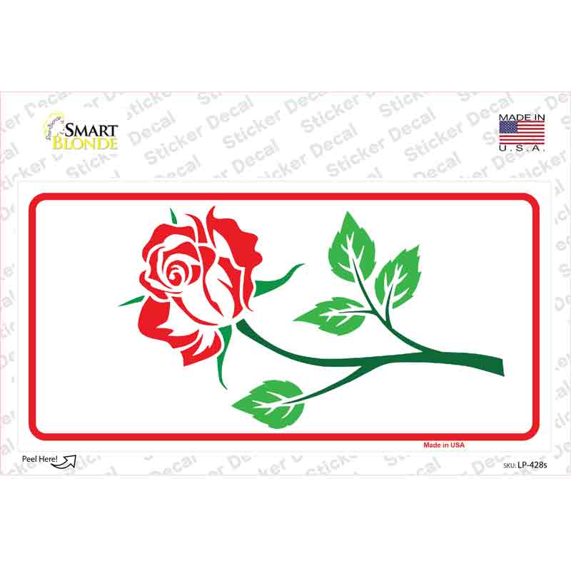 LP-428s-M Rose White Novelty Sticker Decal, Medium
