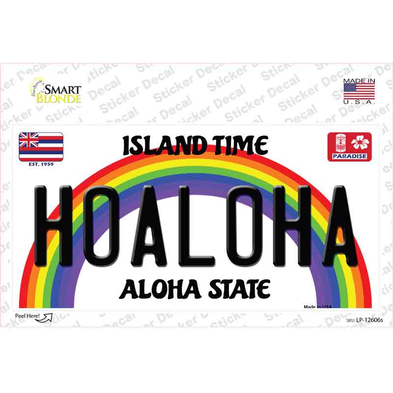 LP-12606s-M Hoaloha Hawaii Novelty Sticker Decal, Medium