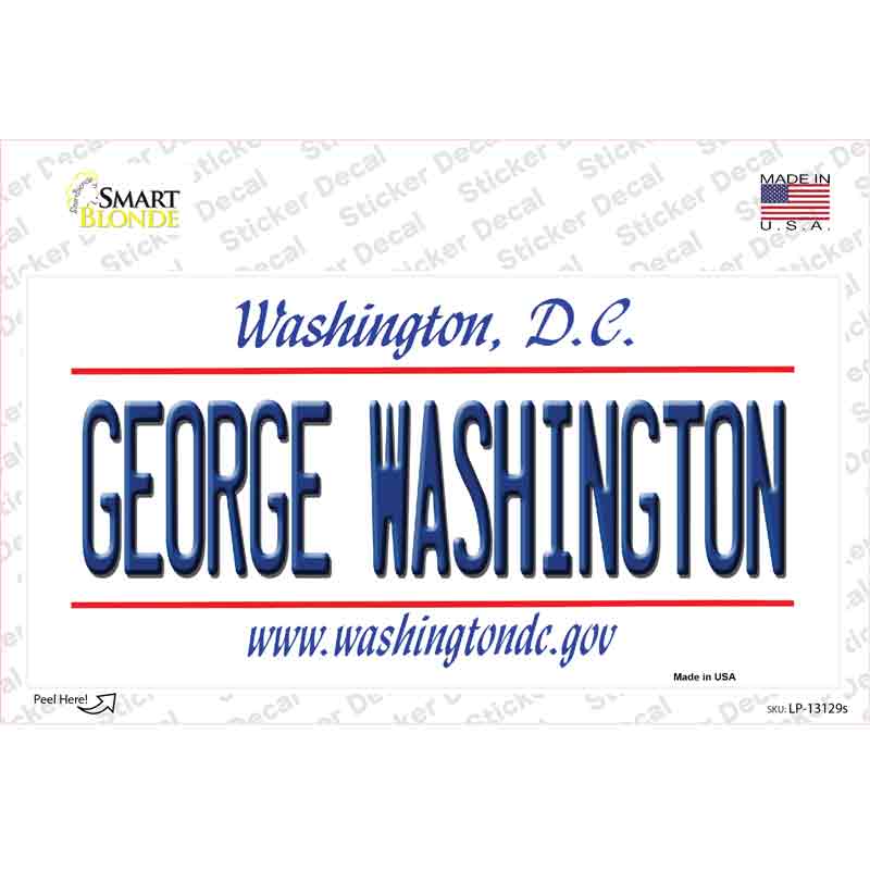 LP-13129s-M George Washington Novelty Sticker Decal, Medium