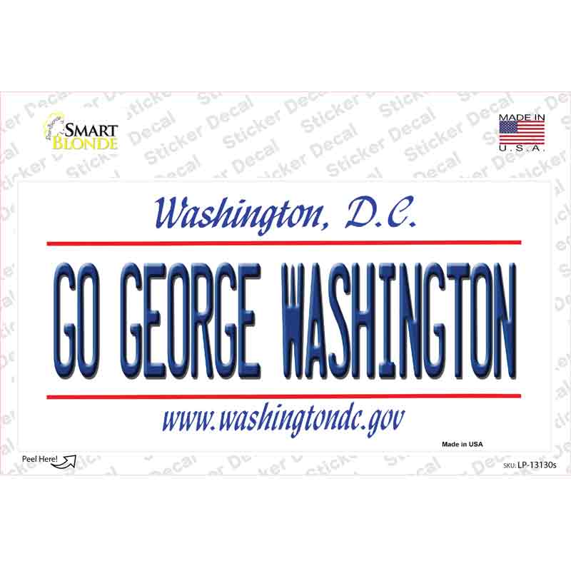 LP-13130s-M Go George Washington Novelty Sticker Decal, Medium