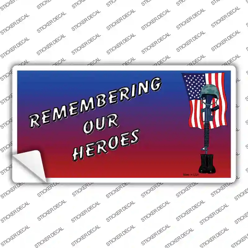 LP-1315s-S Remembering Our Heroes Novelty Sticker Decal, Small