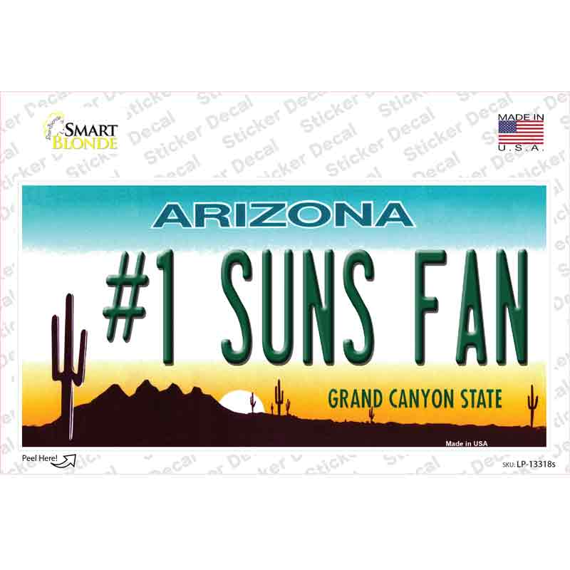 LP-13318s-M Number 1 Suns Fan Novelty Sticker Decal, Medium
