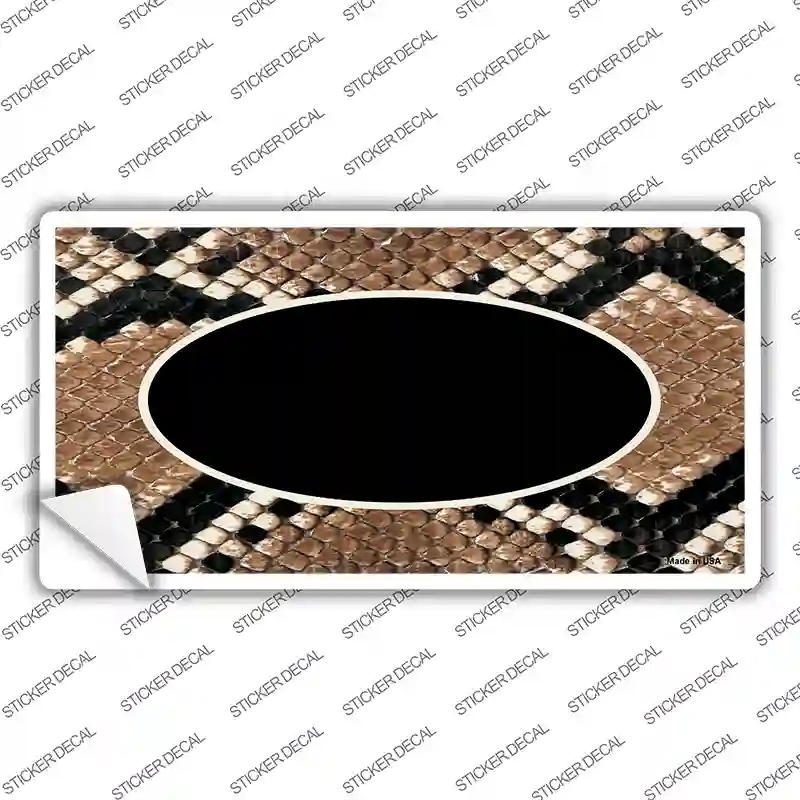 LP-1372s-L Snake with Black Center Oval Novelty Sticker Decal, Large