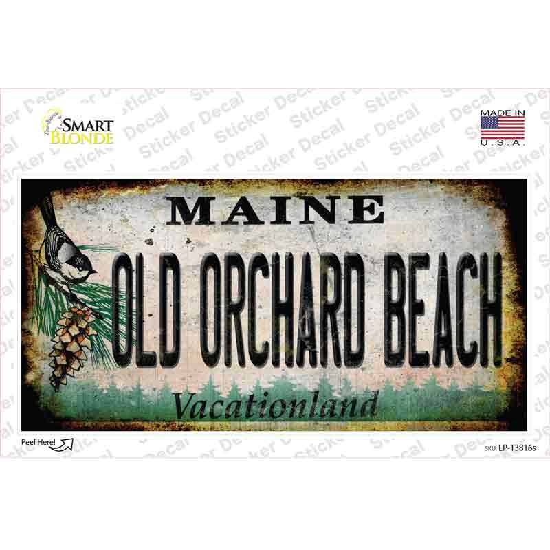 LP-13816s-M Old Orchard Beach Maine Rusty Novelty Sticker Decal, Medium