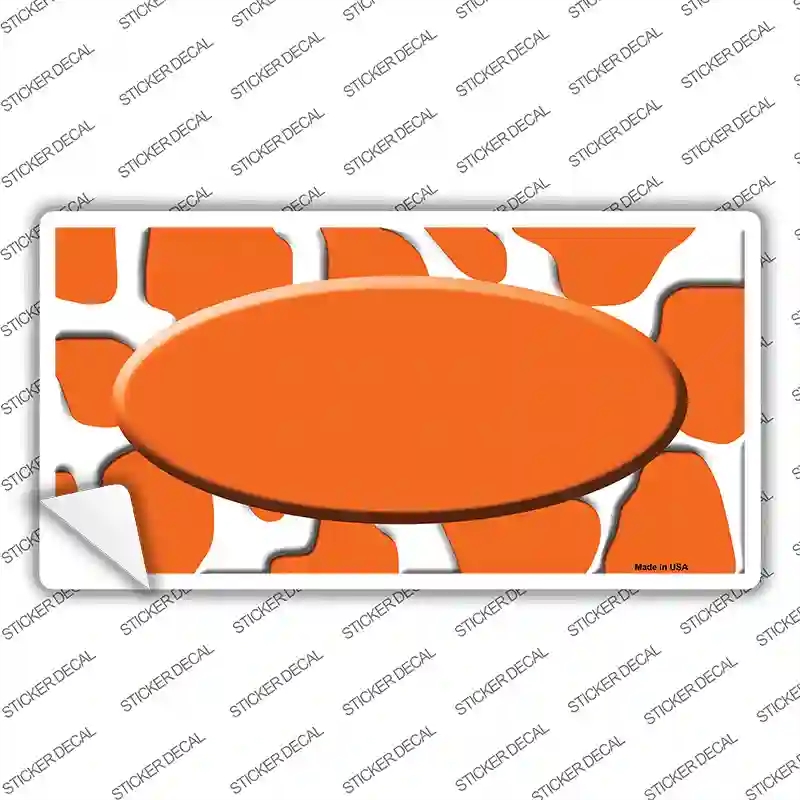 LP-1381s-XL Orange White Giraffe Center Oval Novelty Sticker Decal, Extra Large