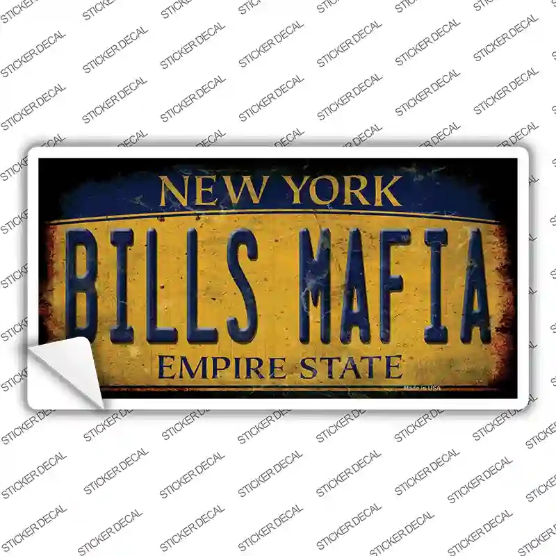 LP-13835s-S Bills Mafia   York Yellow Rusty Novelty Sticker Decal, Small