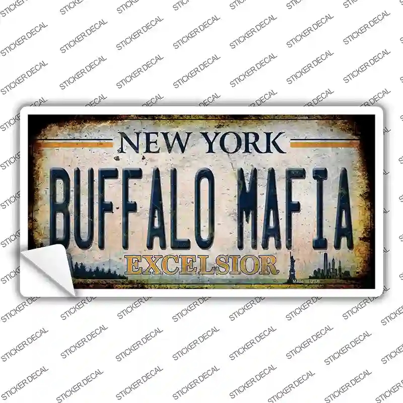 LP-13841s-XL Buffalo Mafia Excelsior   York Rusty Novelty Sticker Decal, Extra Large