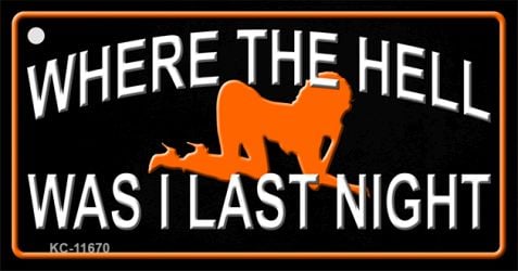 KC-11670 1.5 x 3 in. Where the Hell Novelty Metal Key Chain
